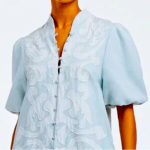 Mestizo Ocean Blue linen dress.